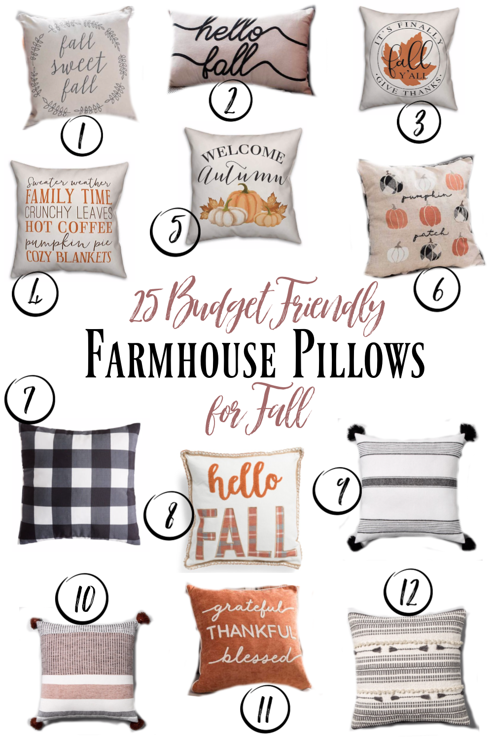 Fall Farmhouse Decor Budget Friendly Pillows